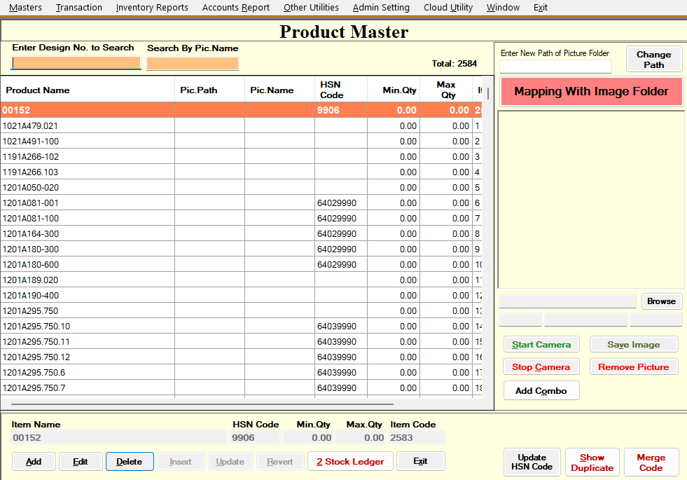 Item Master List